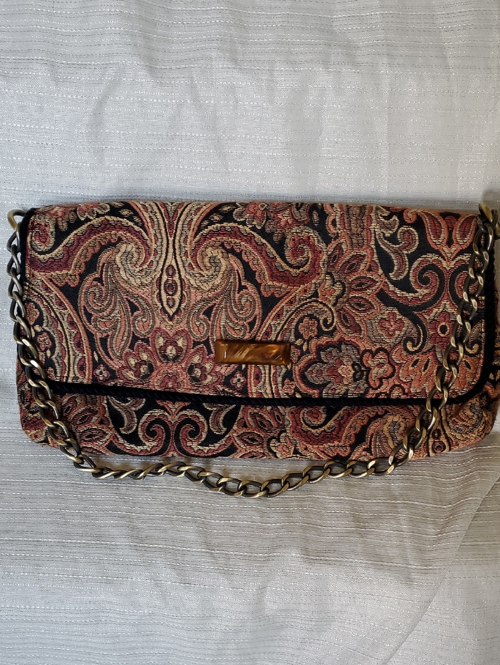 Talbots Tapestry Carpet Bag Clutch Purse